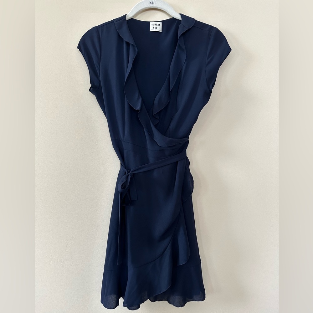 Classic navy wrap dress